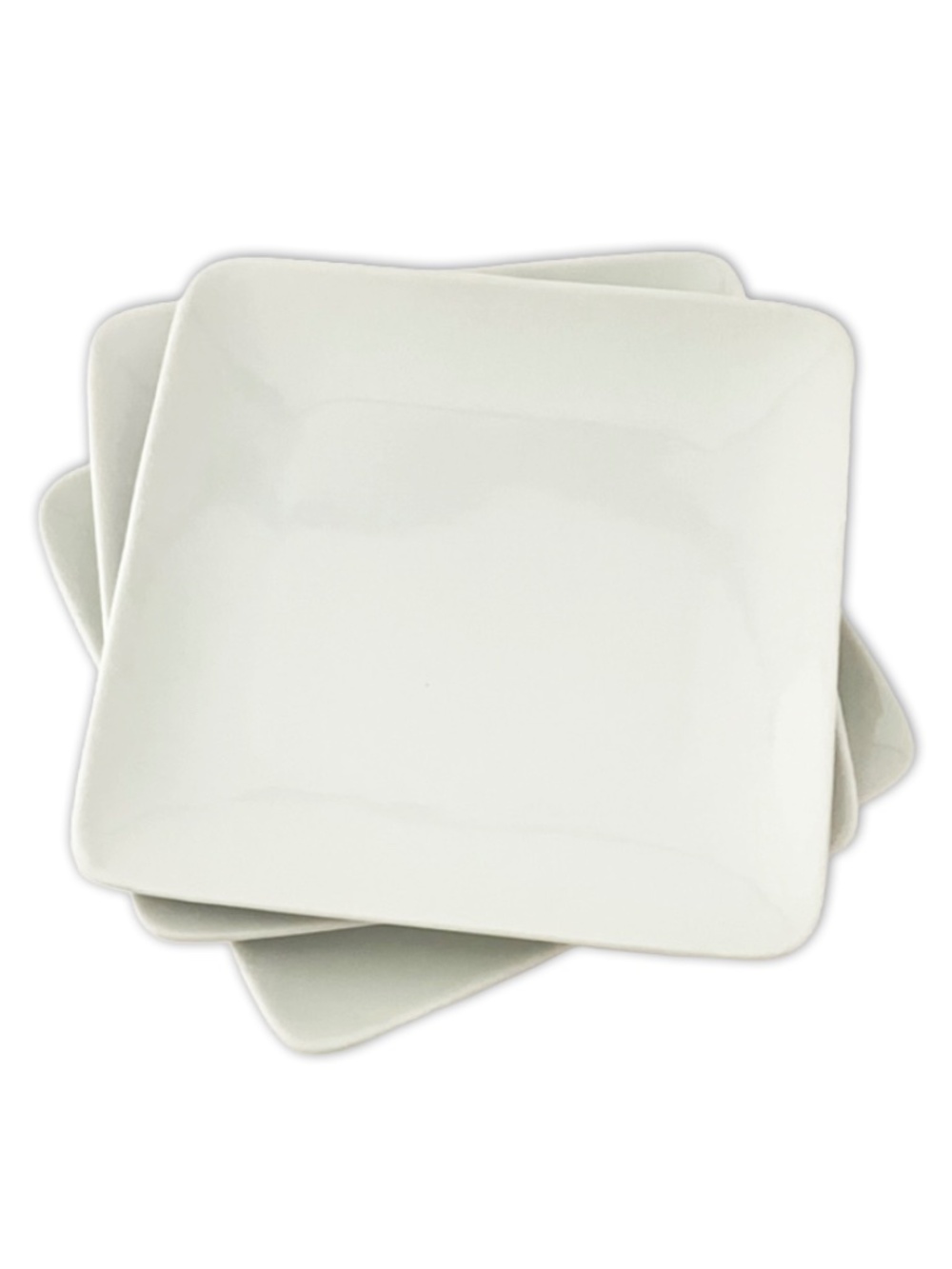 Set of 3 Square Appetizer Plate Everyday White (Porcelain) by FITZ AND FLOYD